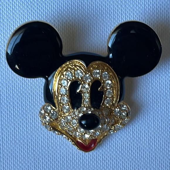 Vintage Disney Mickey Mouse Napier Pin Brooch Rhinestone - Picture 1 of 10